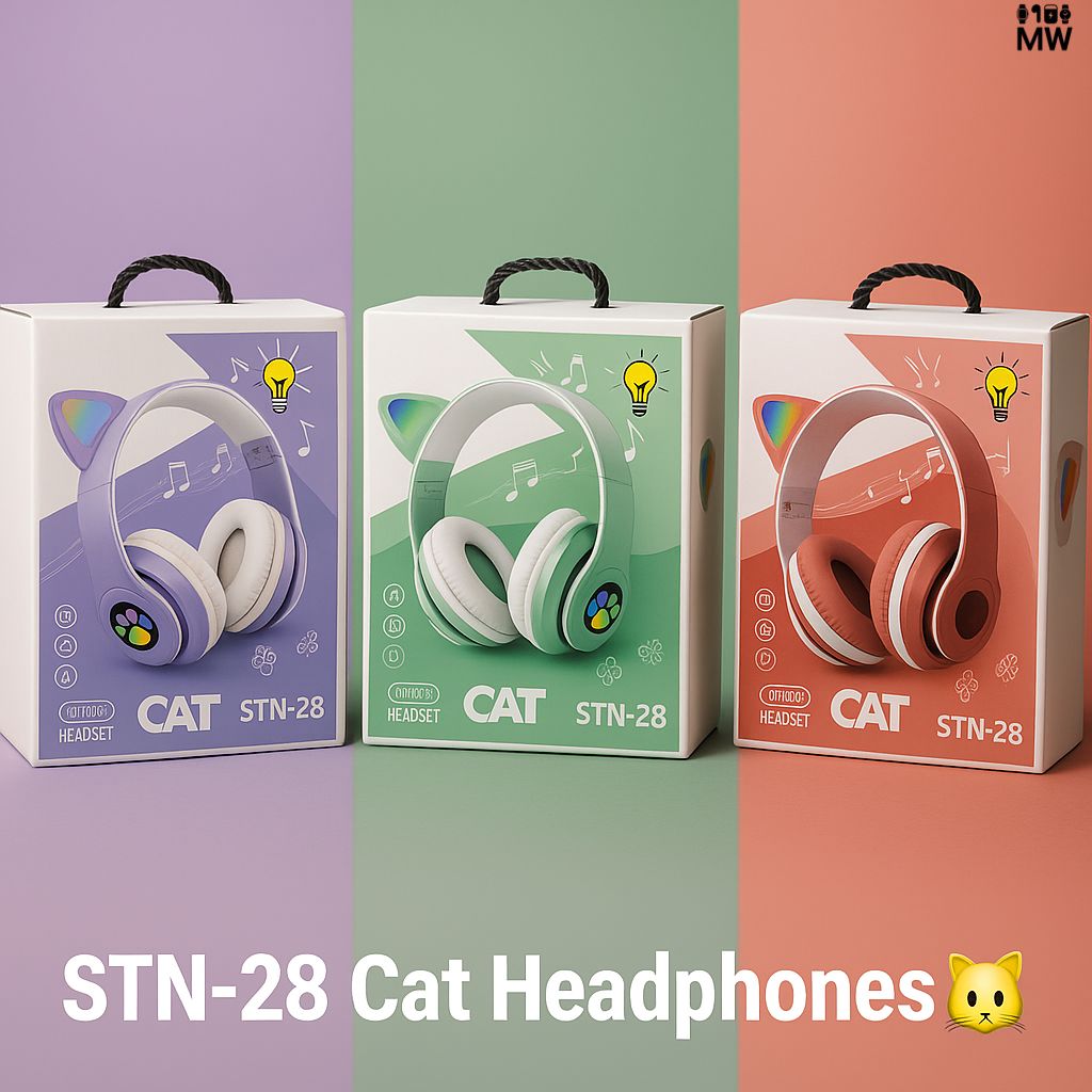 Foldable Cat Ear LED Wireless Headphones Stn-28