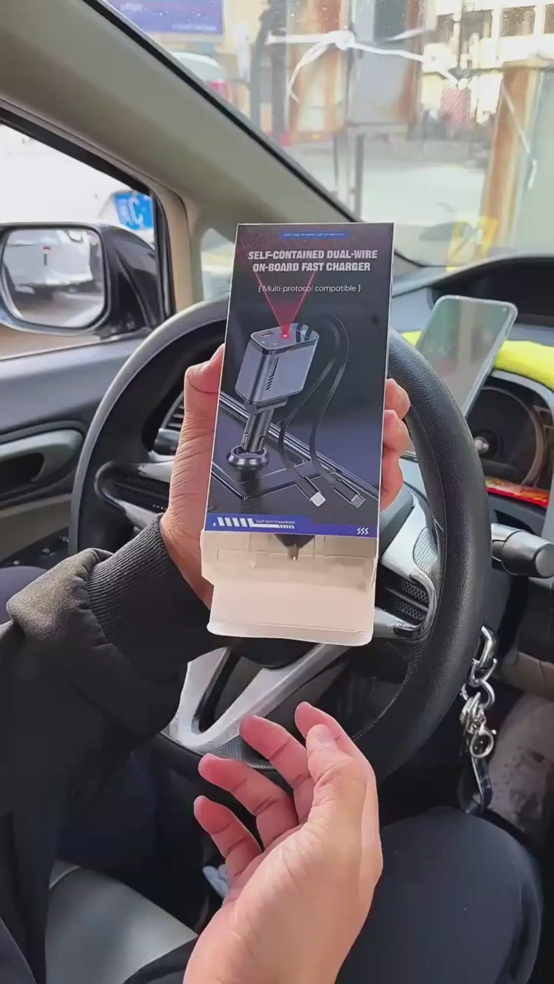 Premium Quality 4 in 1 Retractable Car Charger with Starlight Roof Light